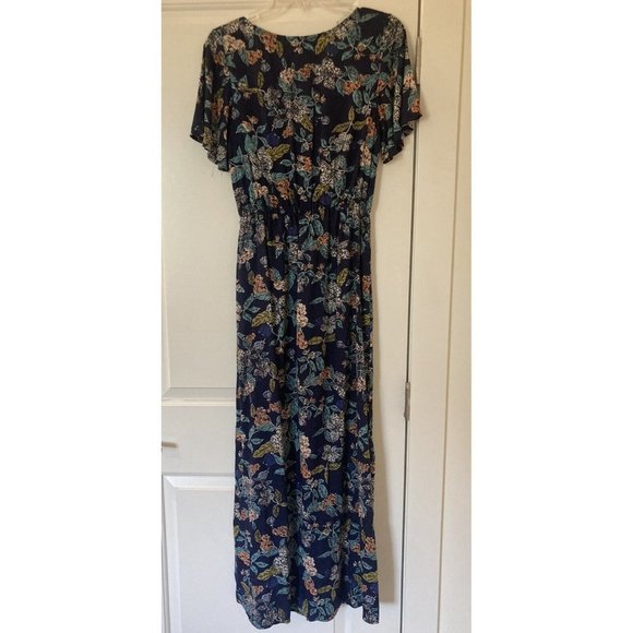 Angie Small Shorts Romper Dress Blue Floral Boho Peasant festival Casual New - Picture 4 of 8